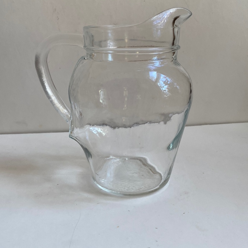 Vintage clear glass milk pitcher